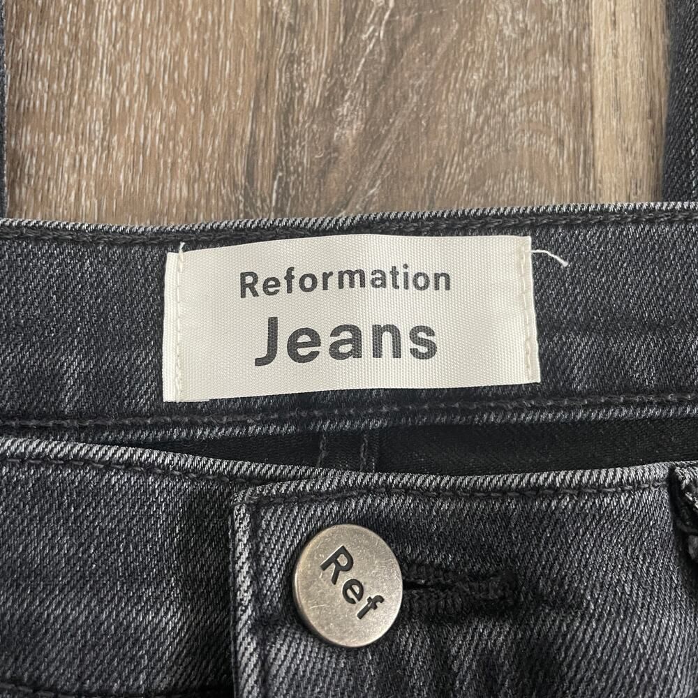 Reformation Jeans High & Skinny Crop Jeans Faded Grey Black - Size: 27 - Picture 3 of 7